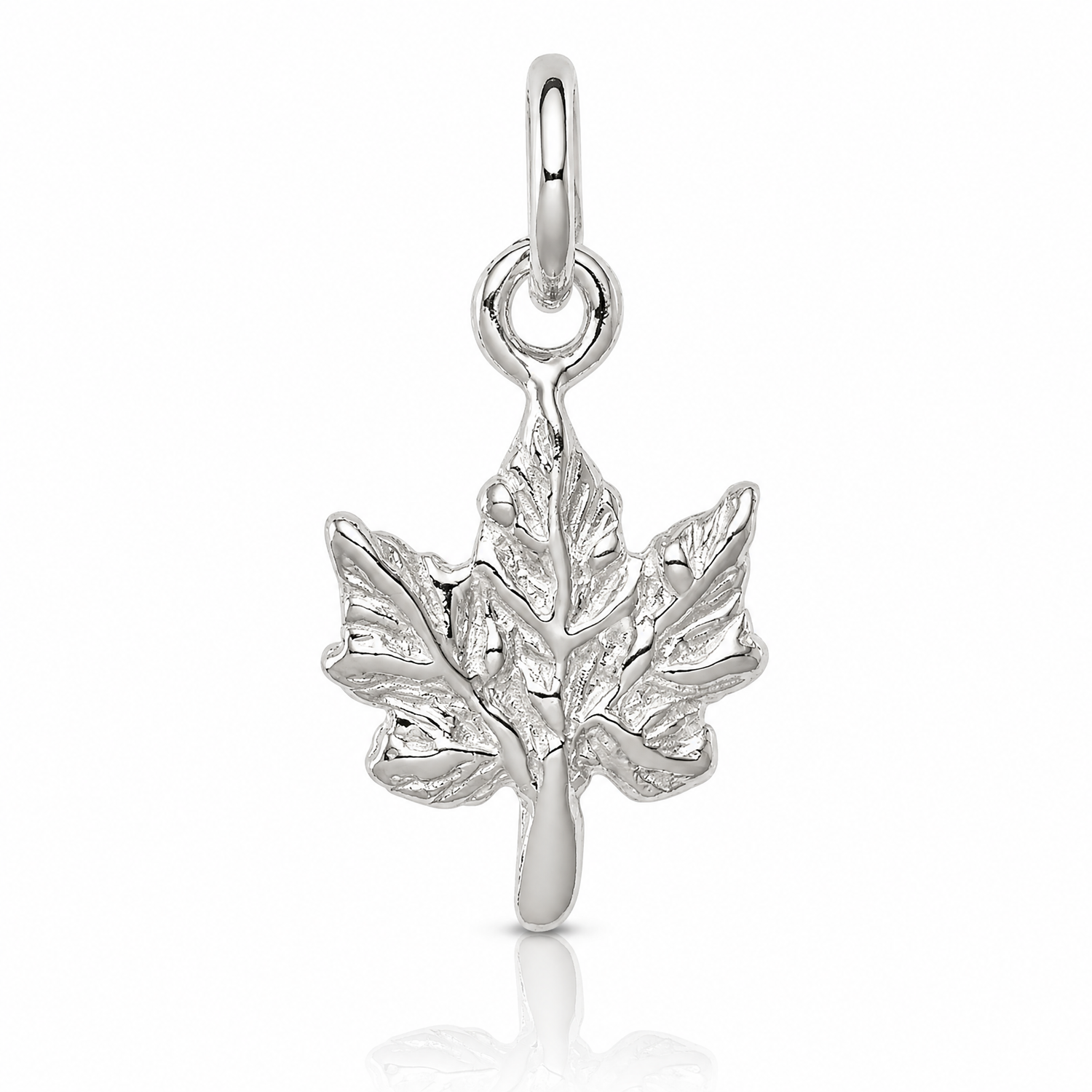Sterling Silver Maple Leaf Charm - Lifestyle View