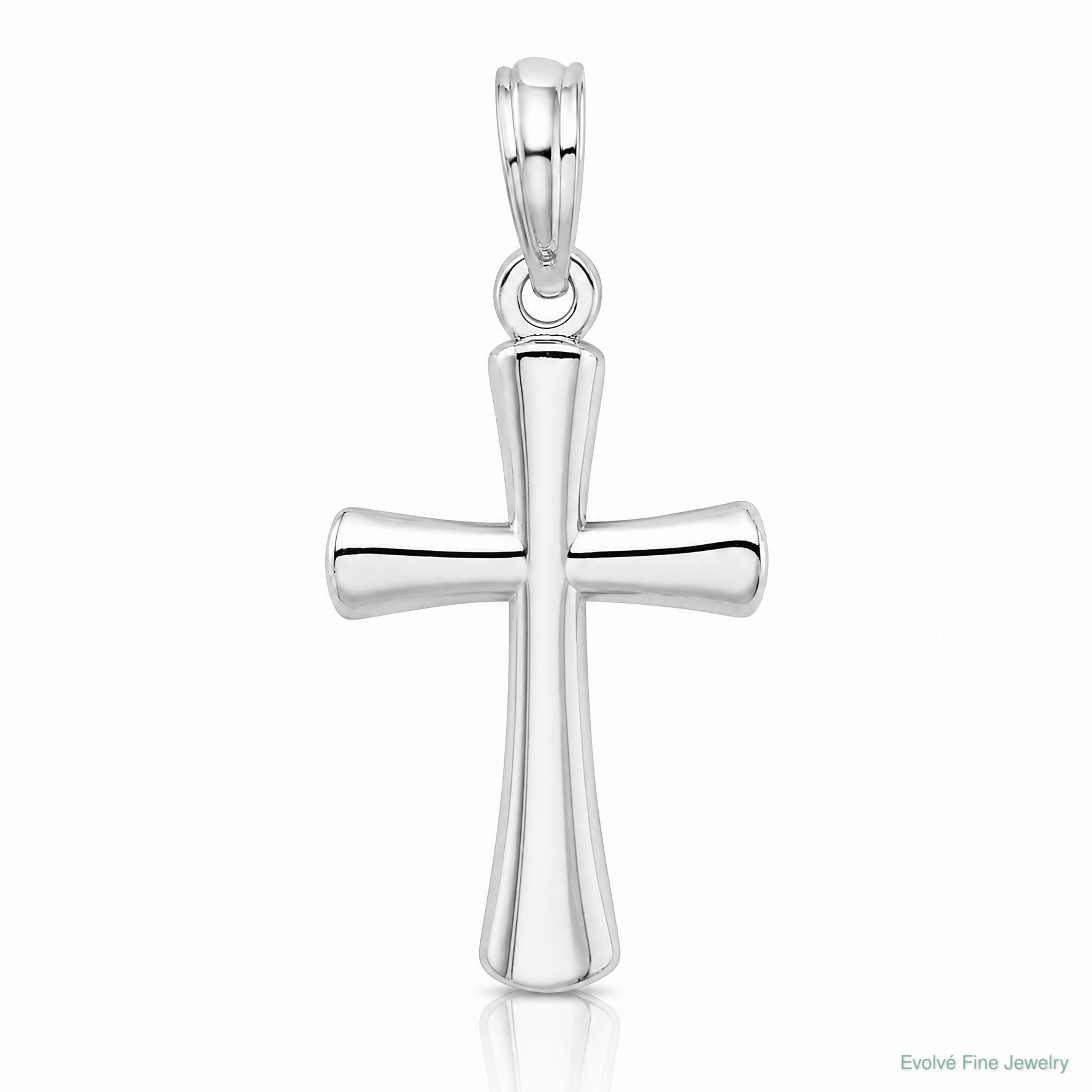 Sterling Silver Polished Cross Pendant - Lifestyle View