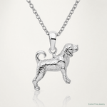 Sterling Silver Rhodium-plated Textured 3D Beagle Pendant - Lifestyle View