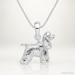 Sterling Silver Rhodium-plated Textured 3D Cocker Spaniel Pendant - Lifestyle View