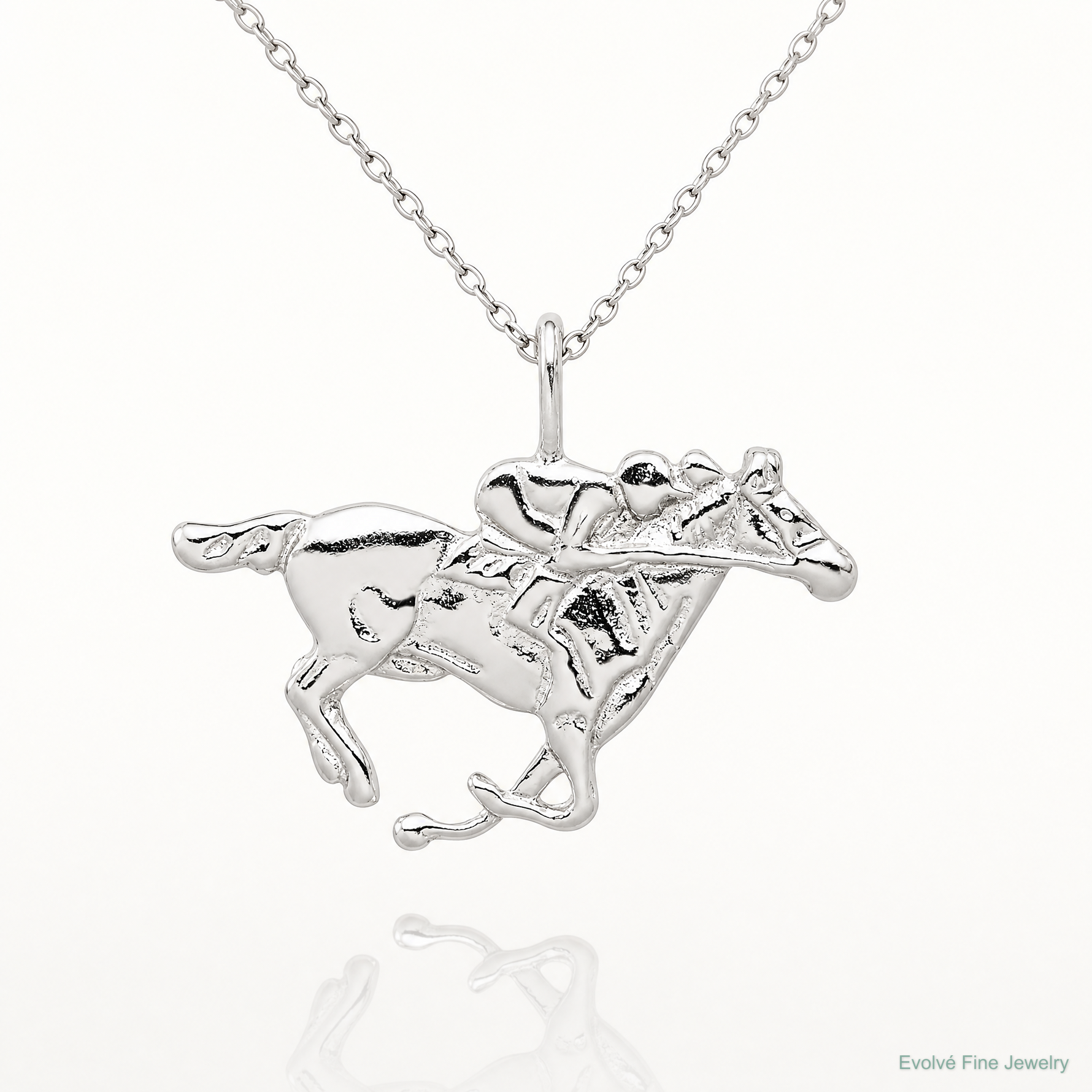 Sterling Silver Race Horse Charm - Lifestyle View