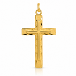 Sterling Silver Gold-plated Polished and Satin D/C Cross Pendant - Lifestyle View