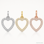 Sterling Silver Rhodium-plated Gold and Rose-tone CZ 3 Hearts Pendant - Lifestyle View