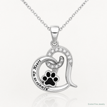 Sterling Silver Rh-plated Enamel CZ  Paw ALWAYS IN MY HEART Pendant - Lifestyle View