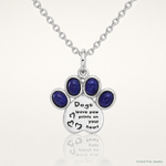 Sterling Silver Rhodium-plated Lapis Lazuli Enamel Paw Print Pendant - Lifestyle View