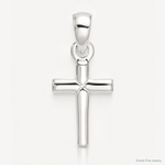 Sterling Silver Polished Cross Pendant - Lifestyle View