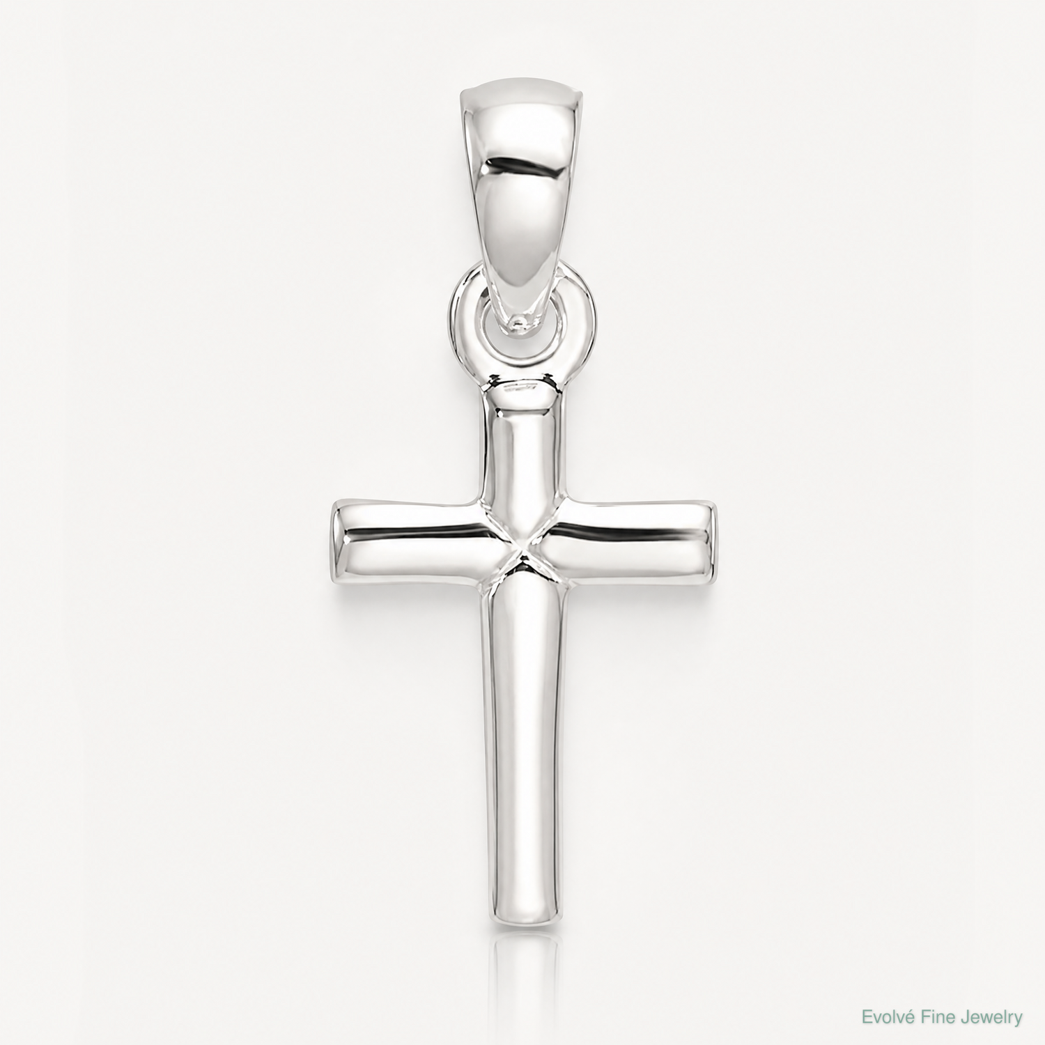 Sterling Silver Polished Cross Pendant - Lifestyle View