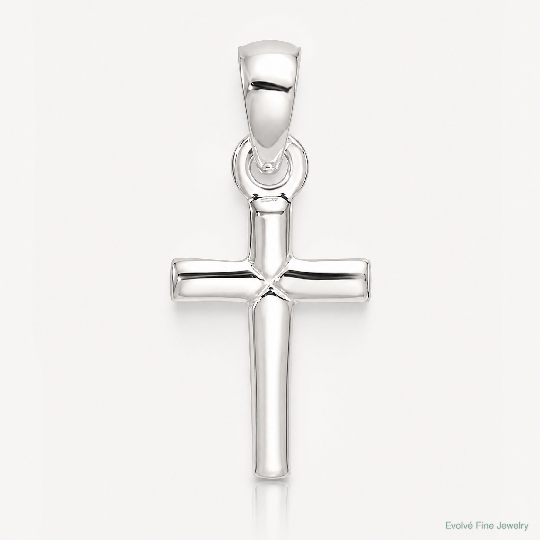 Sterling Silver Polished Cross Pendant - Lifestyle View