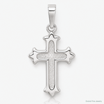 Sterling Silver Polished and Textured Cross Pendant - Lifestyle View