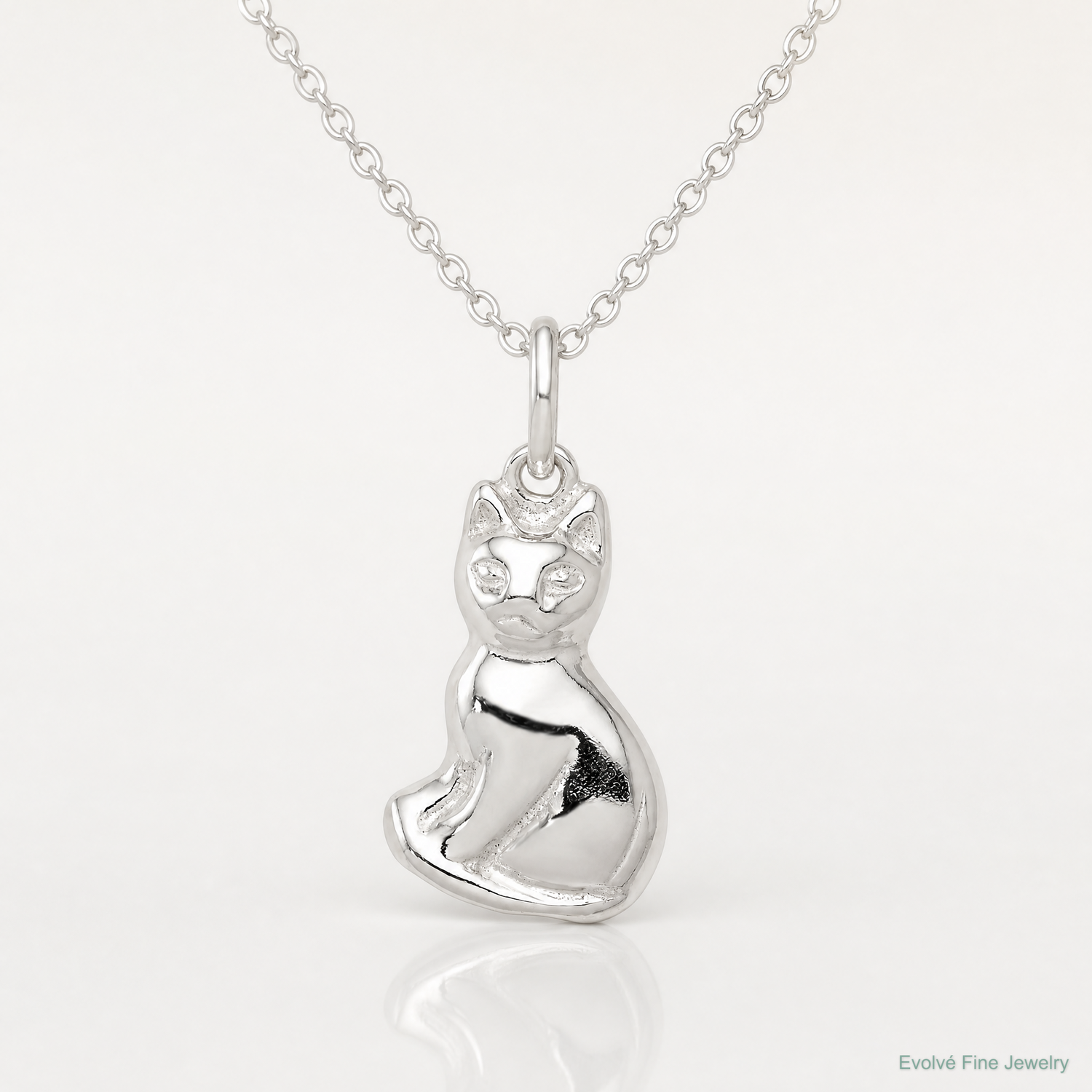 Sterling Silver Cat Charm - Lifestyle View