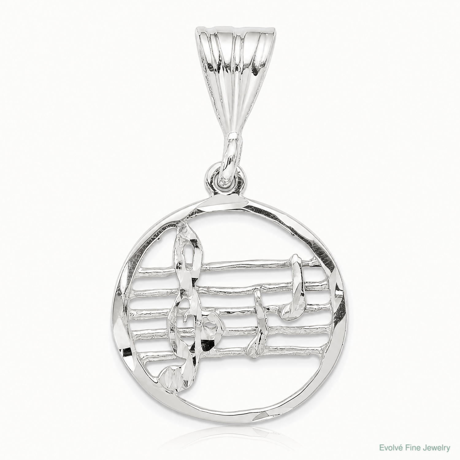 Sterling Silver Music Staff Charm - Lifestyle View