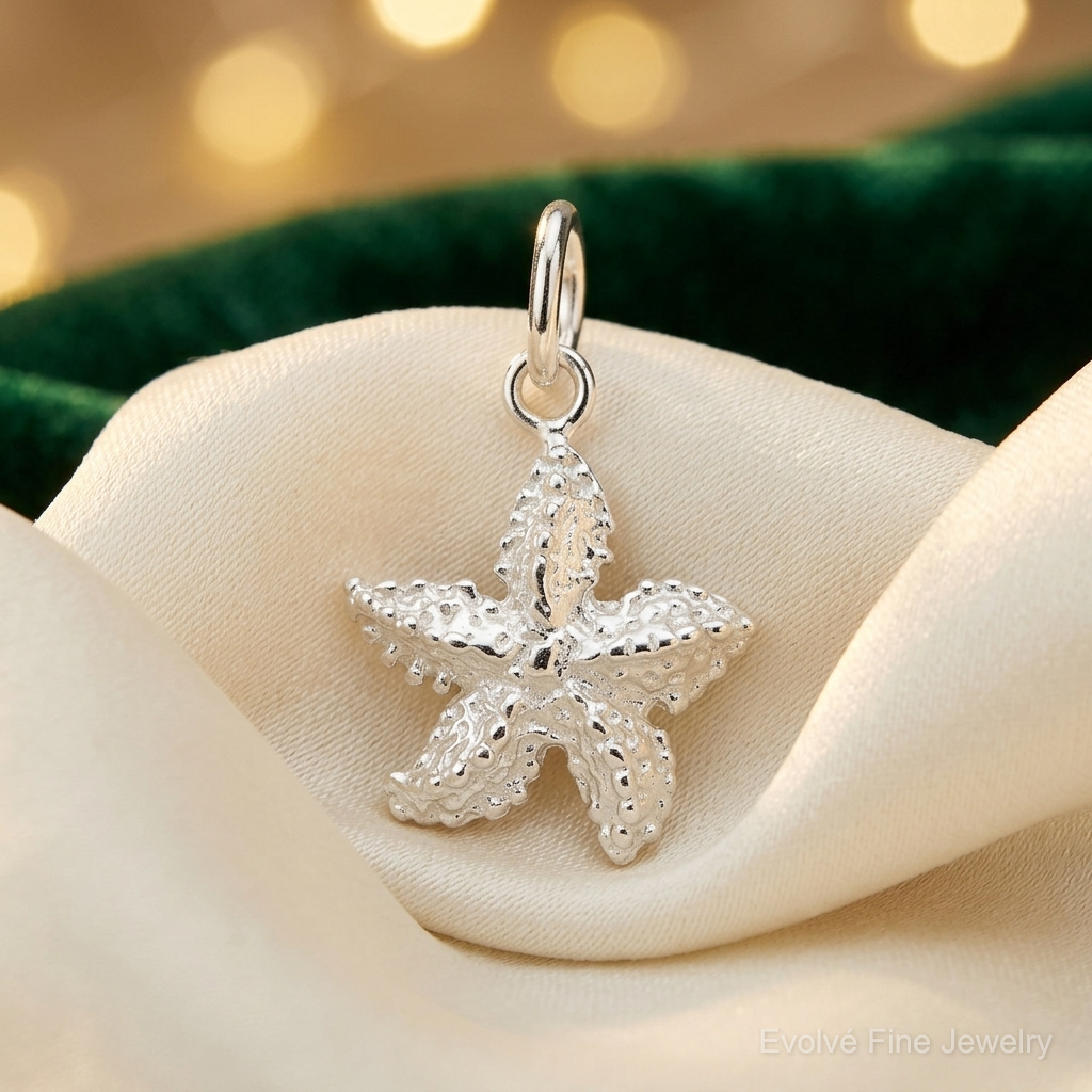 Sterling Silver Starfish Charm - Lifestyle View