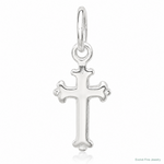 Sterling Silver Fleur De Lis Cross Charm - Lifestyle View