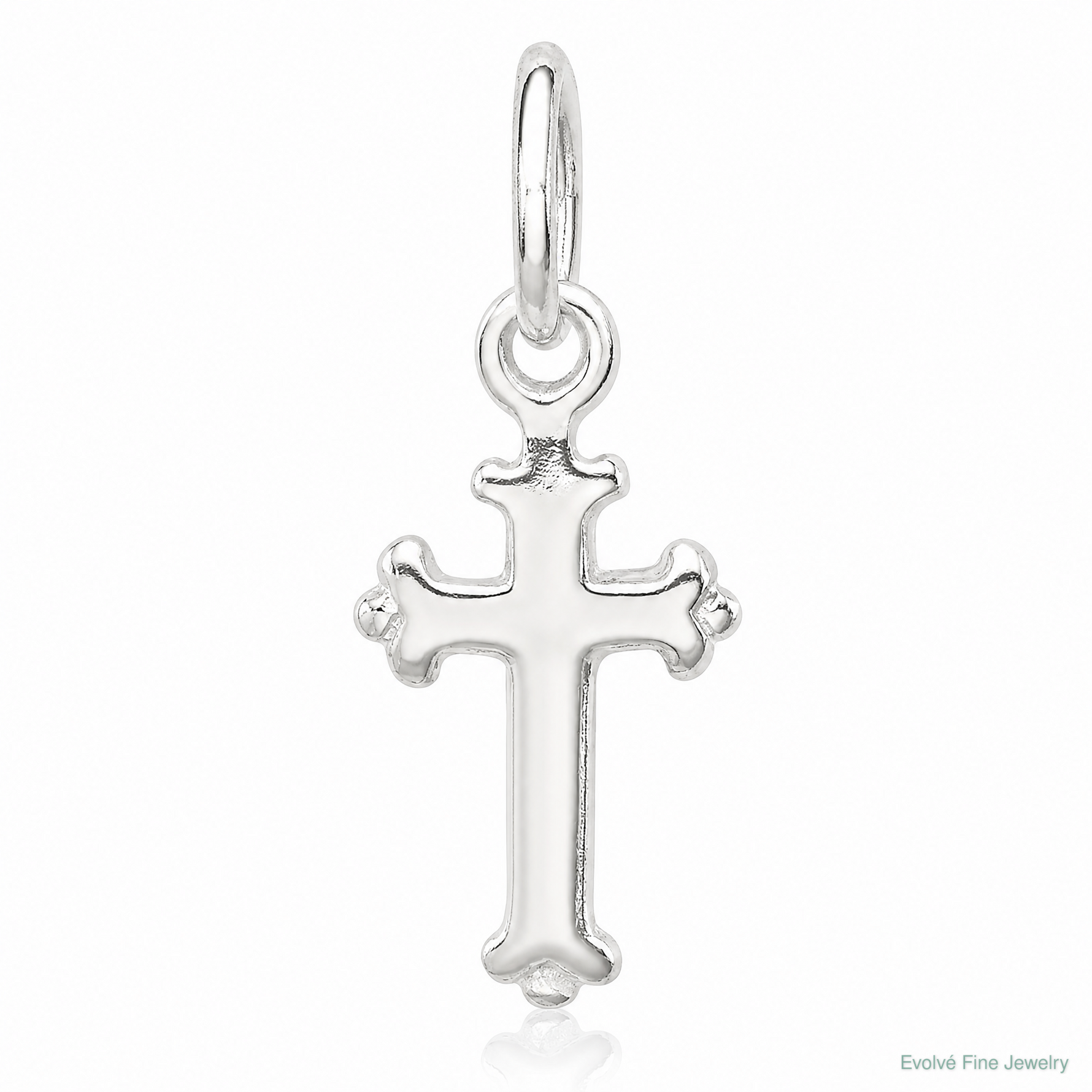 Sterling Silver Fleur De Lis Cross Charm - Lifestyle View