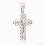 Sterling Silver Budded Cross Pendant - Lifestyle View
