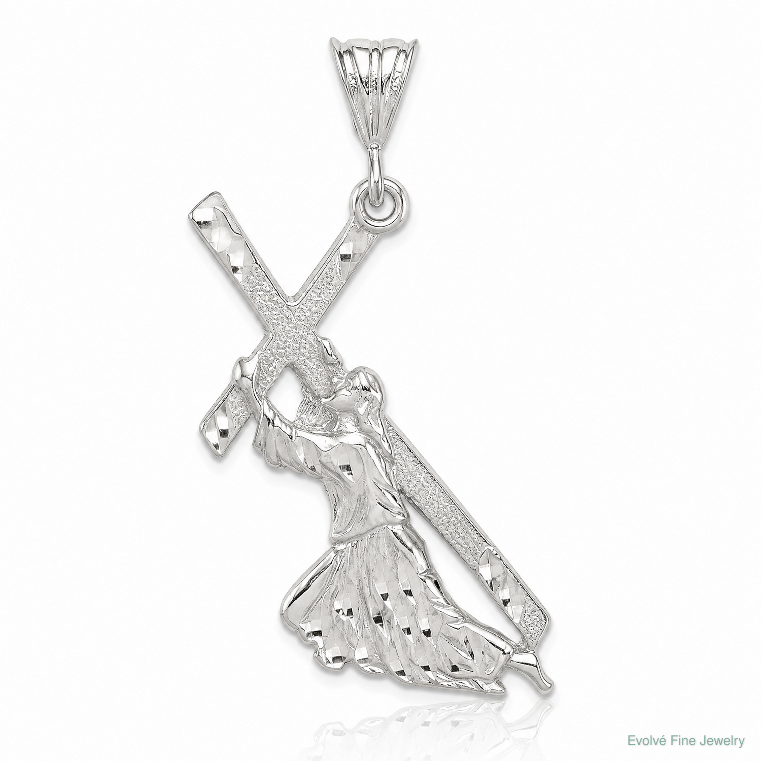 Sterling Silver St. Andrew Cross Pendant - Lifestyle View