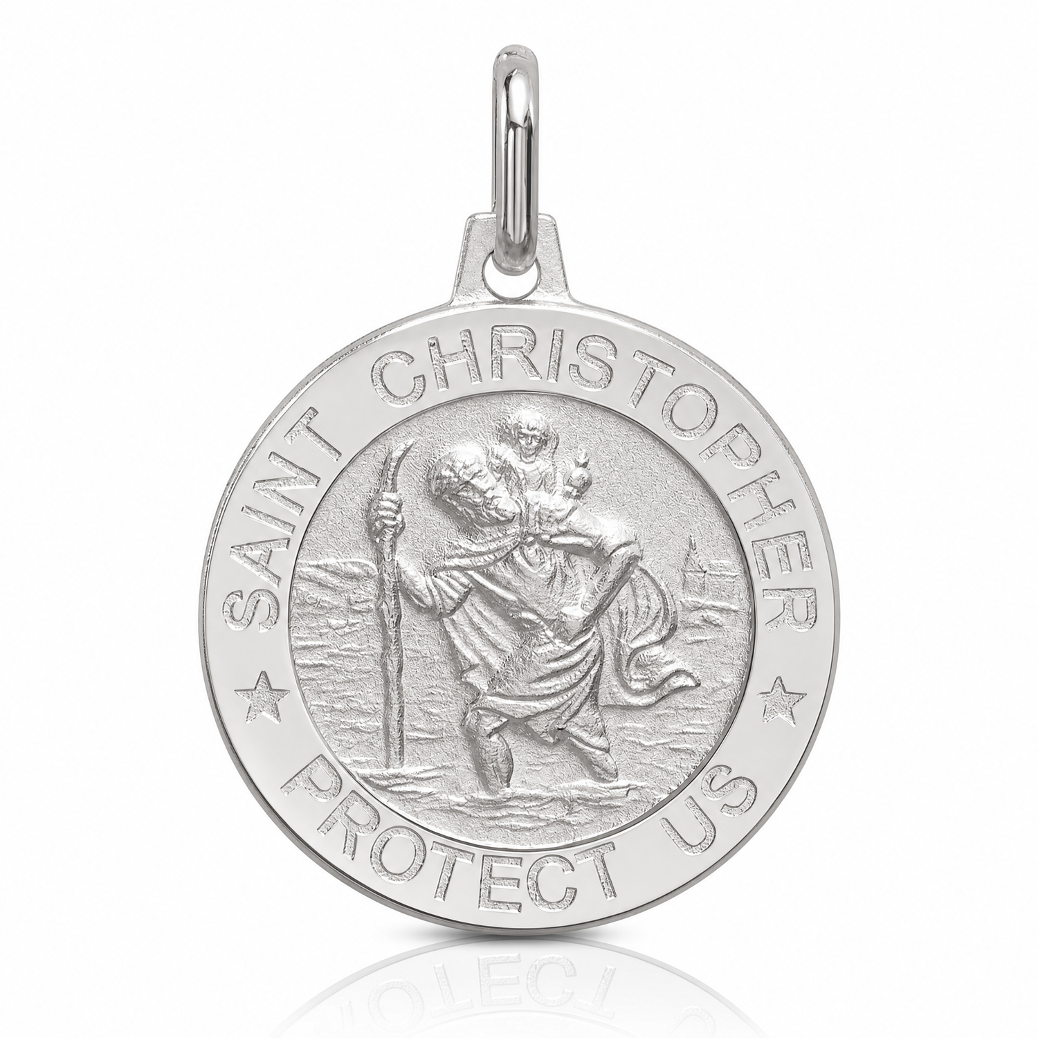 Sterling Silver St. Christopher Medal - Lifestyle View
