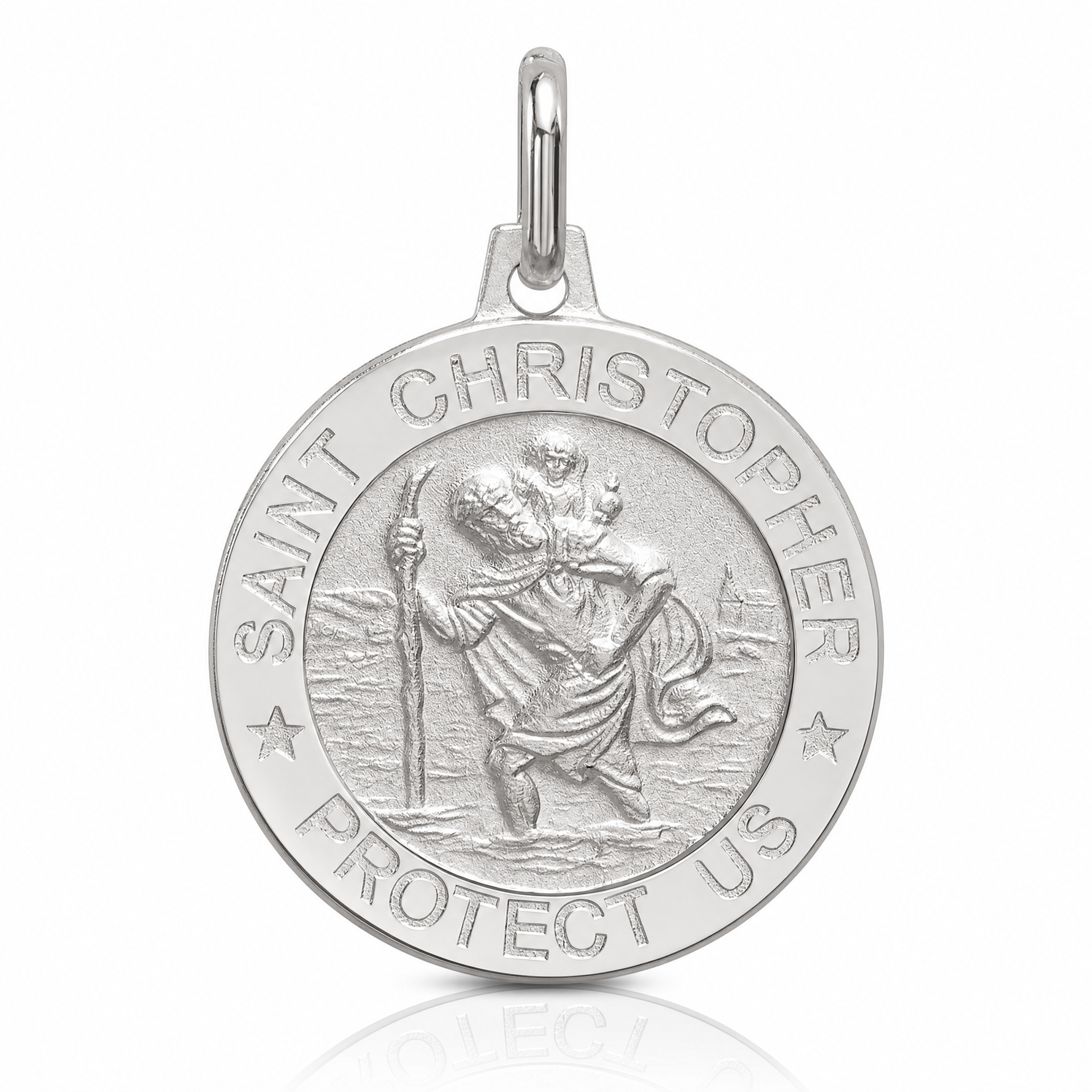 Sterling Silver St. Christopher Medal - Lifestyle View