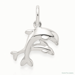 Sterling Silver Dolphins Charm - Lifestyle View