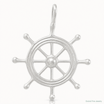 Sterling Silver Boat Wheel Charm - Lifestyle View