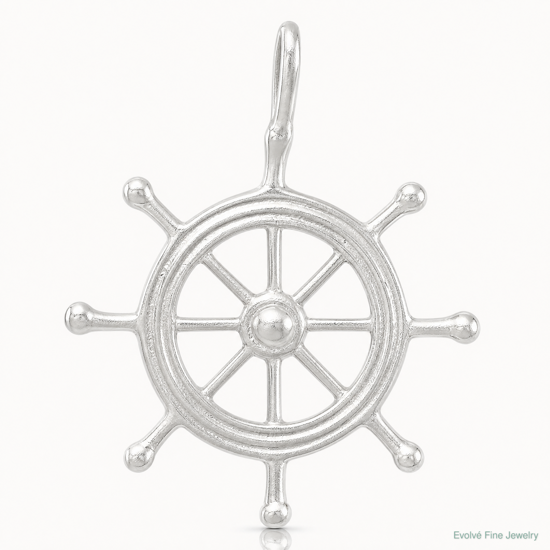 Sterling Silver Boat Wheel Charm - Lifestyle View