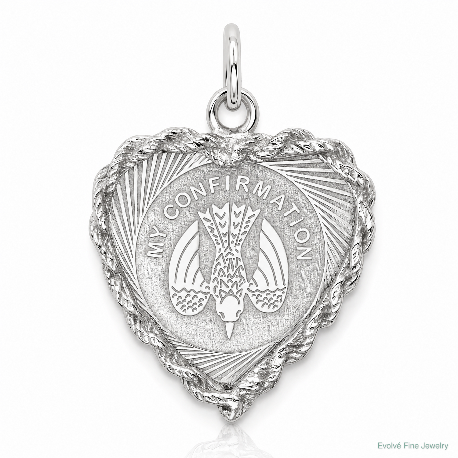 Sterling Silver Rhodium-plated My Confirmation Disc Charm - Lifestyle View