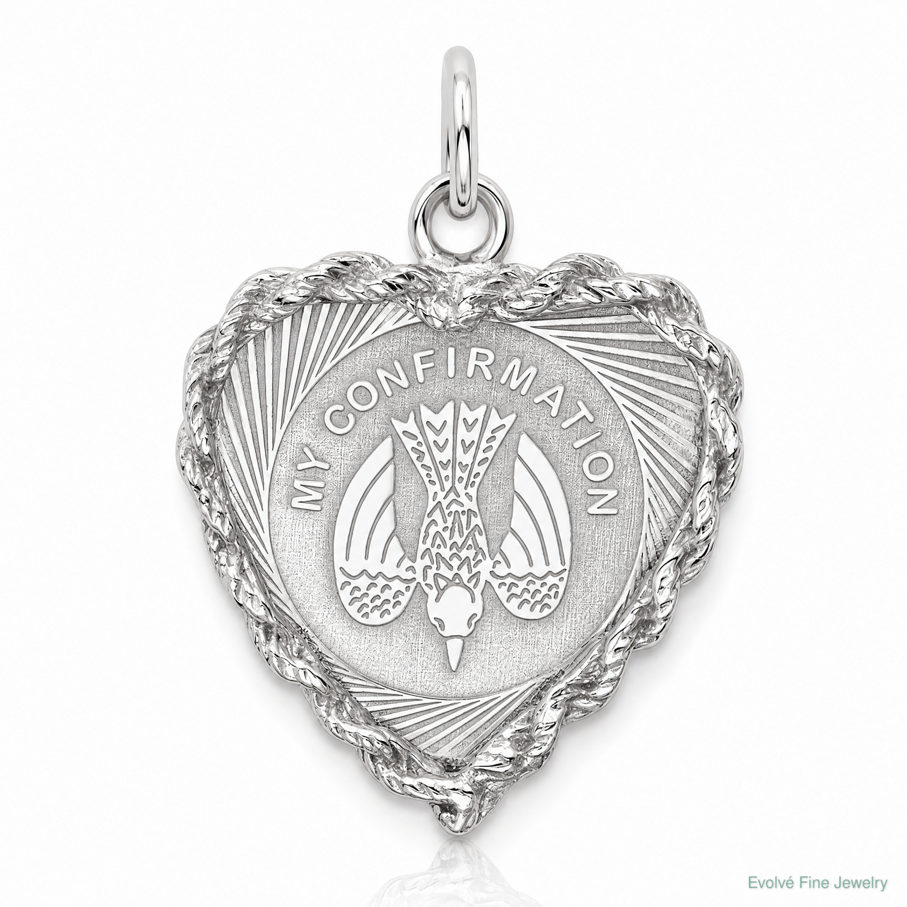 Sterling Silver Rhodium-plated My Confirmation Disc Charm - Lifestyle View
