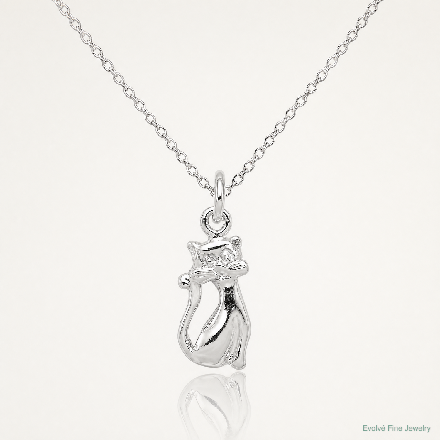 Sterling Silver Cat Charm - Lifestyle View