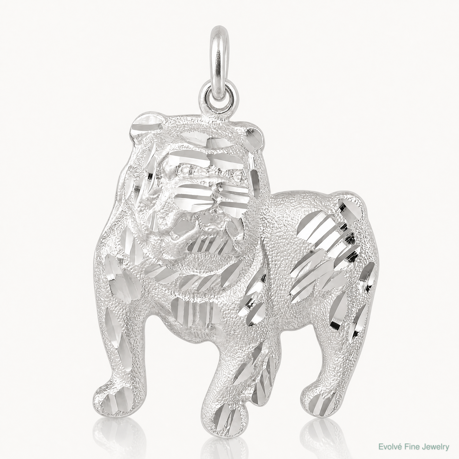 Sterling Silver Bull Dog Charm - Lifestyle View