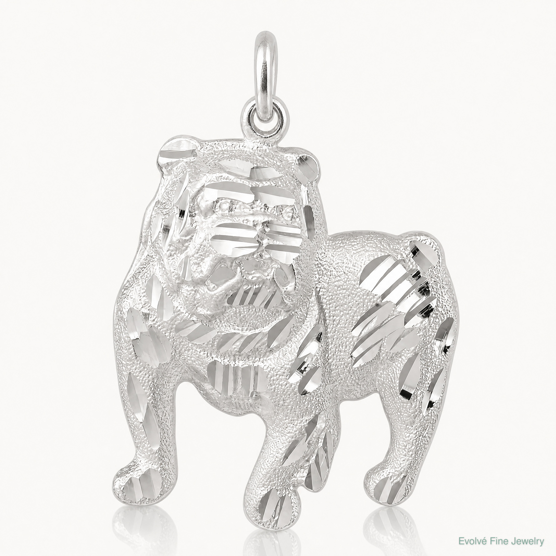 Sterling Silver Bull Dog Charm - Lifestyle View