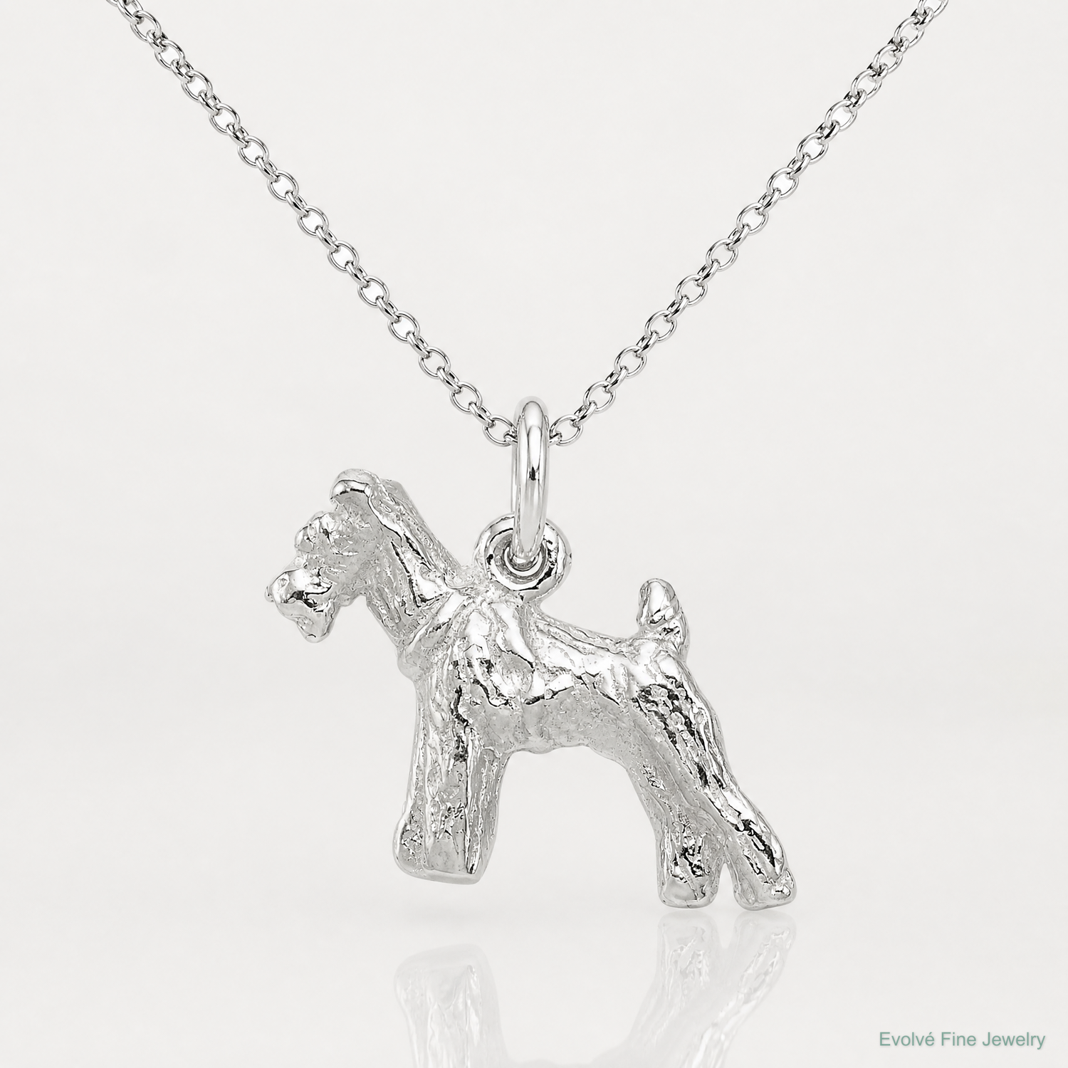 Sterling Silver Schnauzer Charm - Lifestyle View