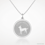 Sterling Silver Rhodium-plated Chihuahua Disc Charm - Lifestyle View