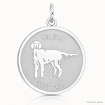 Sterling Silver Rhodium-plated Irish Setter Disc Charm - Lifestyle View