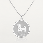 Sterling Silver Rhodium-plated Shih Tzu Disc Charm - Lifestyle View