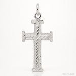Sterling Silver Diamond -Cut Cross Pendant - Lifestyle View