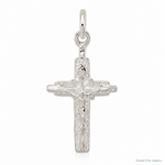 Sterling Silver INRI Crucifix Pendant - Lifestyle View