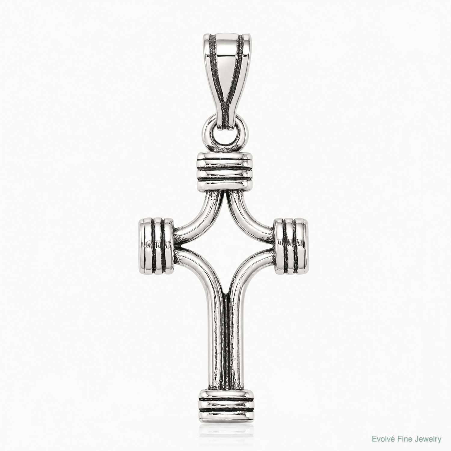 Sterling Silver Antiqued Cross Pendant - Lifestyle View