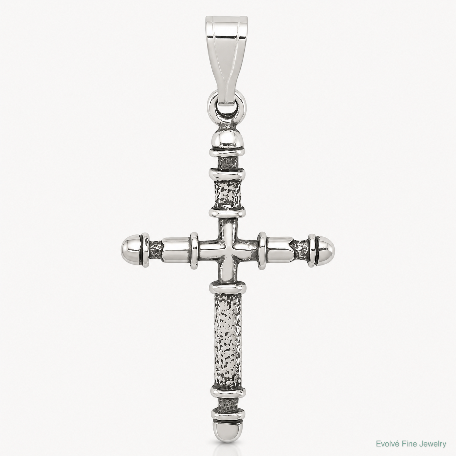 Sterling Silver Antiqued Cross Pendant - Lifestyle View