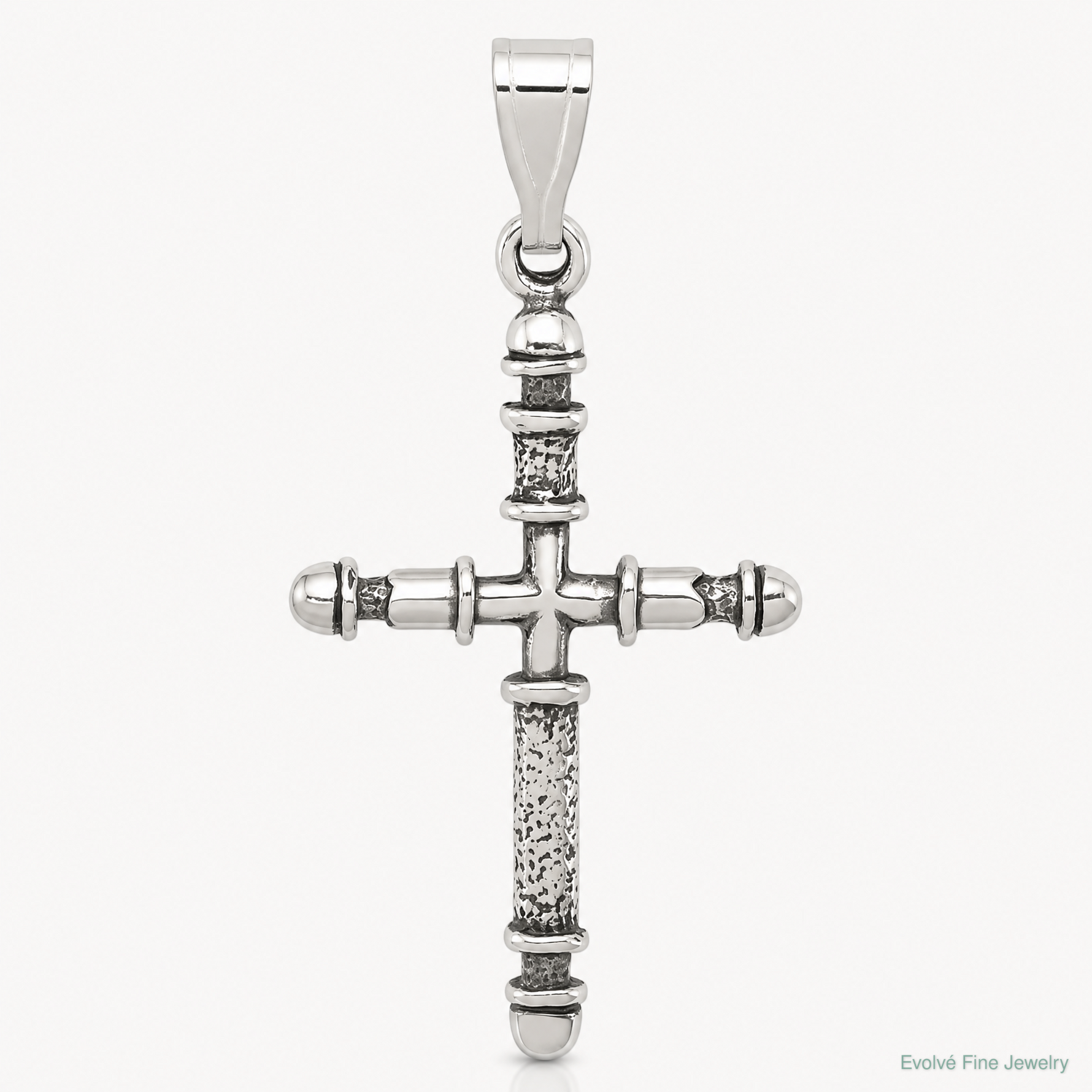 Sterling Silver Antiqued Cross Pendant - Lifestyle View