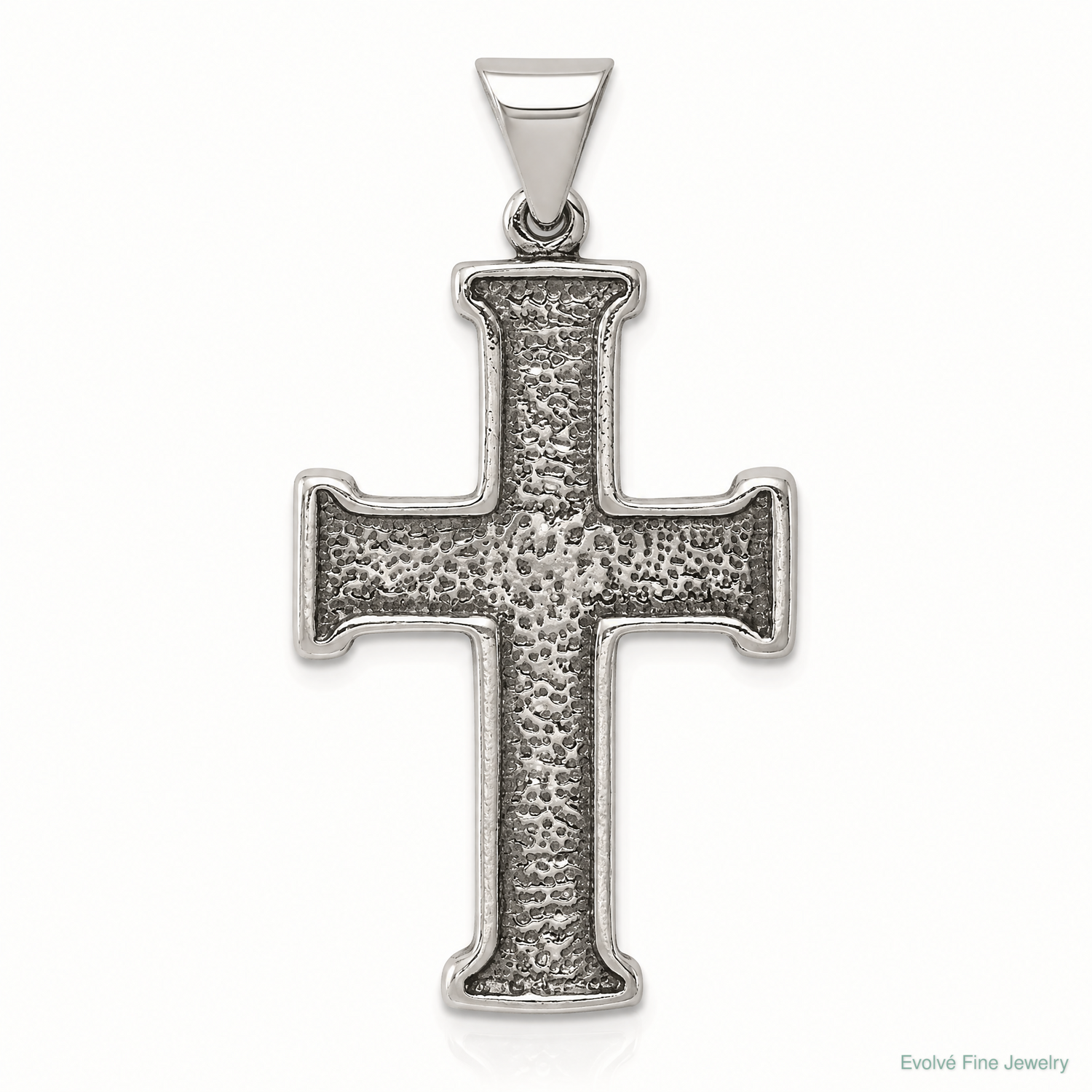 Sterling Silver Antiqued Cross Pendant - Lifestyle View