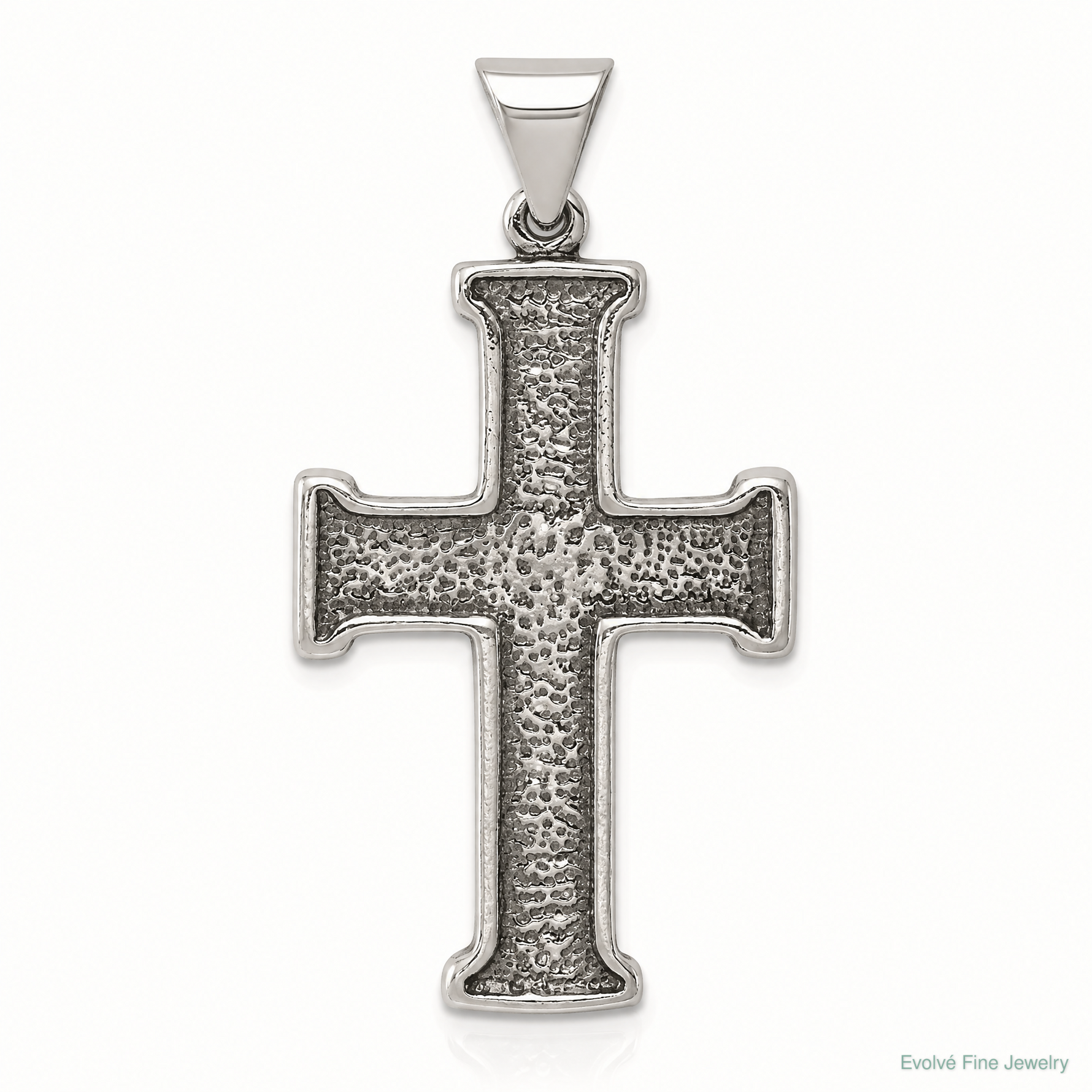 Sterling Silver Antiqued Cross Pendant - Lifestyle View