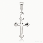 Sterling Silver Budded Cross Charm - Lifestyle View