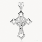 Sterling Silver Rhodium-plated CZ Crucifix Pendant - Lifestyle View