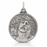 Sterling Silver Antiqued Ecce Homo Medal - Lifestyle View