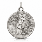 Sterling Silver Antiqued Ecce Homo Medal - Lifestyle View