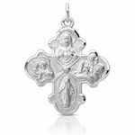 Sterling Silver Platinum-plated Satin 4-way Medal - Lifestyle View
