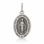 Sterling Silver Antiqued Miraculous Medal - Lifestyle View