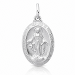 Sterling Silver Platinum-plated Miraculous Medal - Lifestyle View