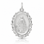 Sterling Silver Platinum-plated Miraculous Medal - Lifestyle View