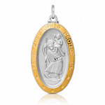 Sterling Silver Platinum-plated & Vermeil St. Christopher Medal - Lifestyle View